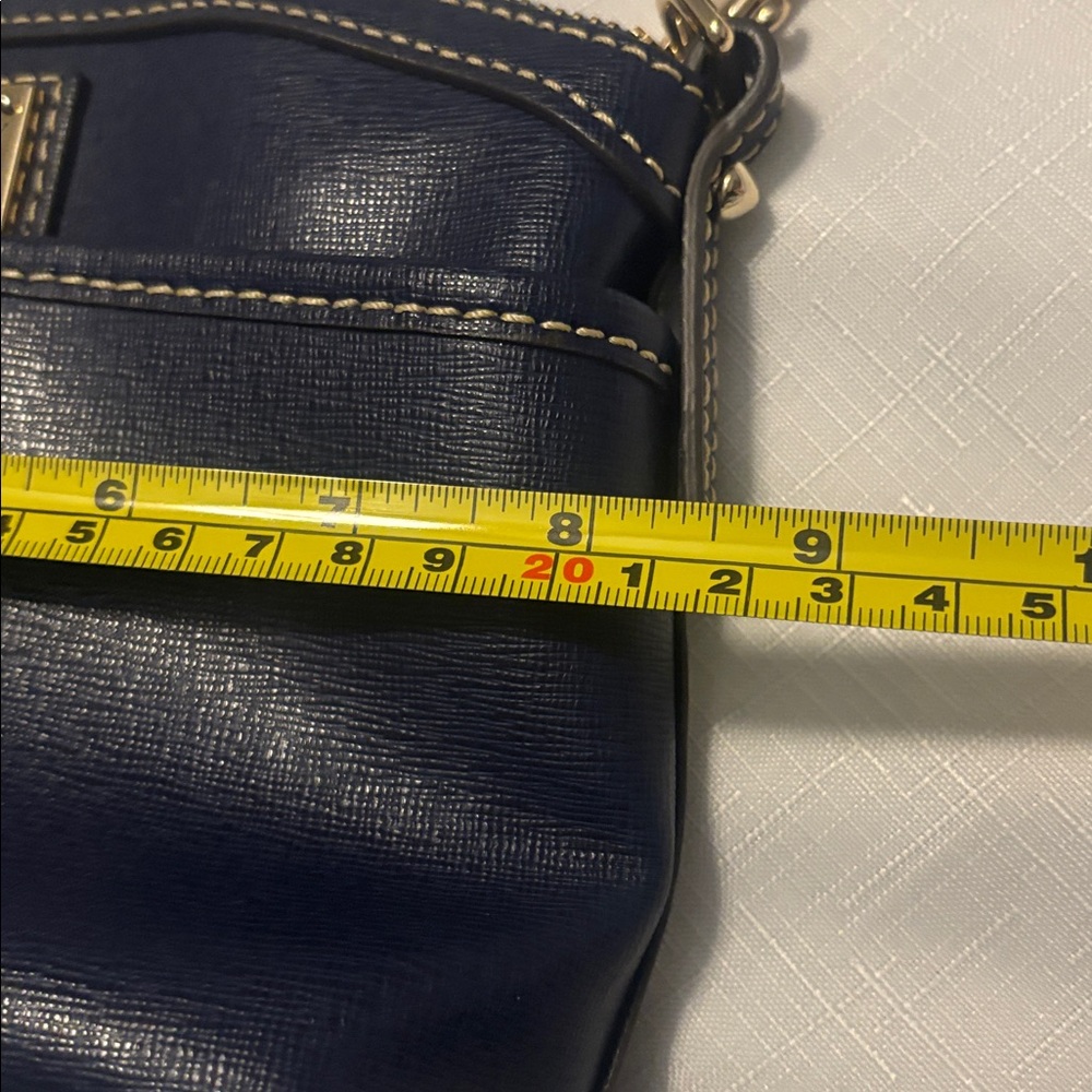 Dooney & Bourke Navy Saffiano Leather East/West Pocket Crossbody Durable - Picture 11 of 14